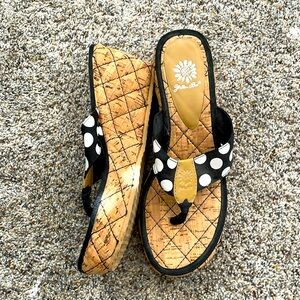 Yellow Box wedge flip flops